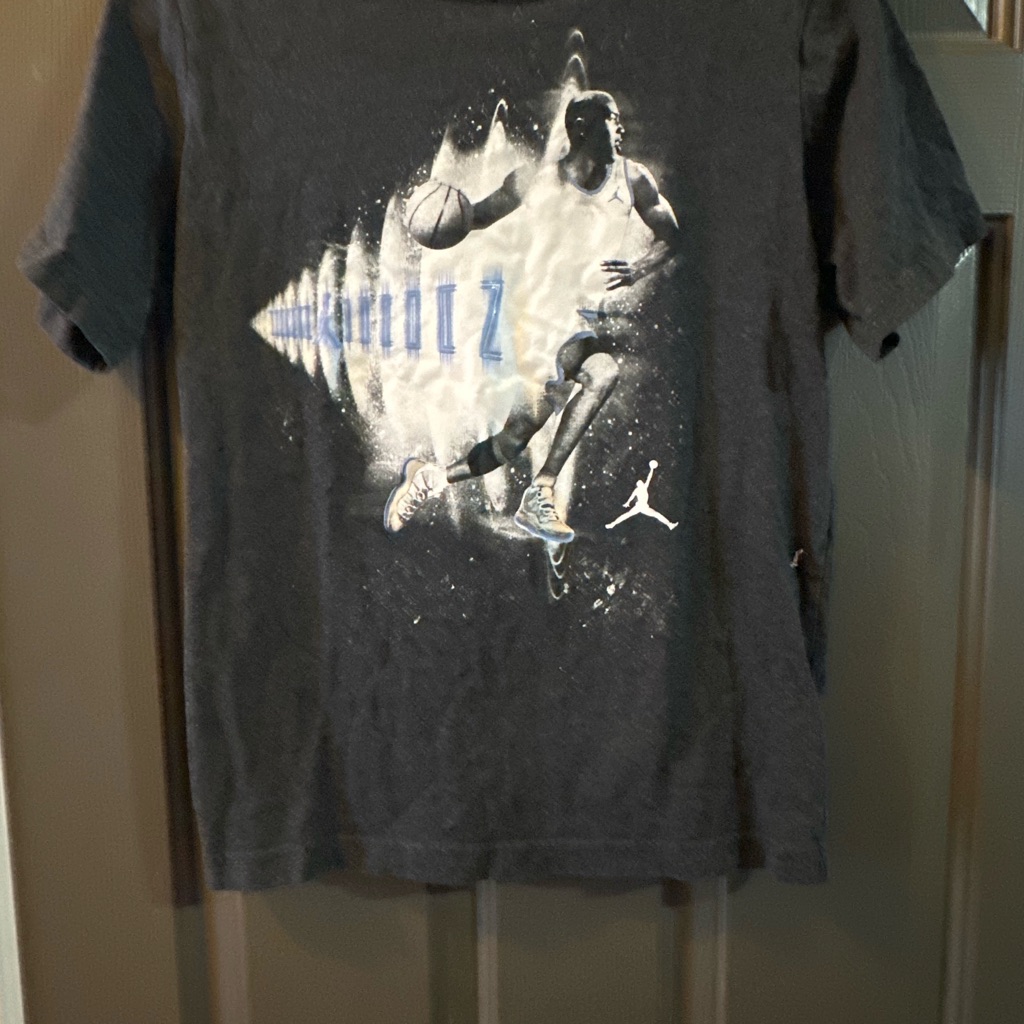 Jordan Black Short Sleeve Tee With Graphic Design